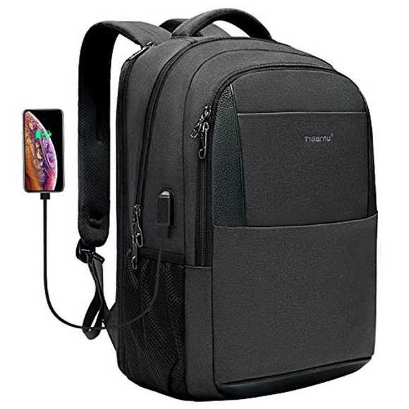 Tigernu Laptop Backpack, Business Anti Theft Slim Durable w/ USB Charging Port - Picture 1 of 8
